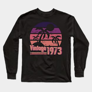 Best of 1973 Cool Vintage Sunset on the Beach Long Sleeve T-Shirt